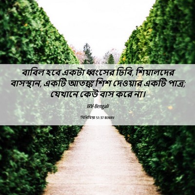 Picture 06 - যিৰিমিয়া 51:37 BENIRV - বাবিল হবে একটা - Bible Verse Picture
