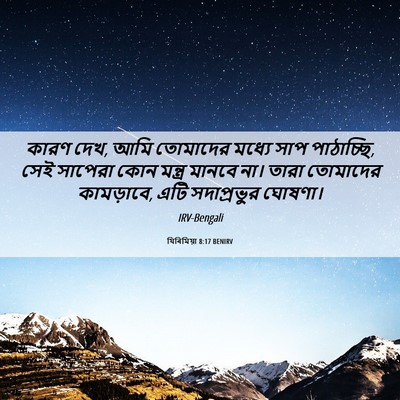 Picture 06 - যিৰিমিয়া 8:17 BENIRV - কারণ দেখ, আমি - Bible Verse Picture