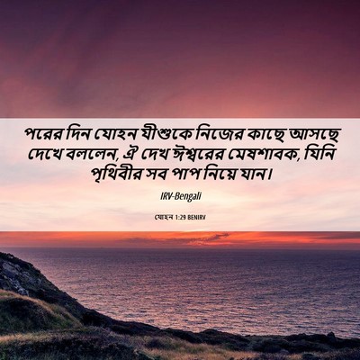 Picture 06 - যোহন 1:29 BENIRV - পরের দিন যোহন - Bible Verse Picture
