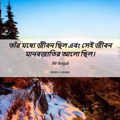 Picture 06 - যোহন 1:4 BENIRV - তাঁর মধ্যে জীবন - Bible Verse Picture