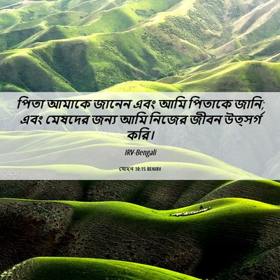 Picture 06 - যোহন 10:15 BENIRV - পিতা আমাকে জানেন - Bible Verse Picture