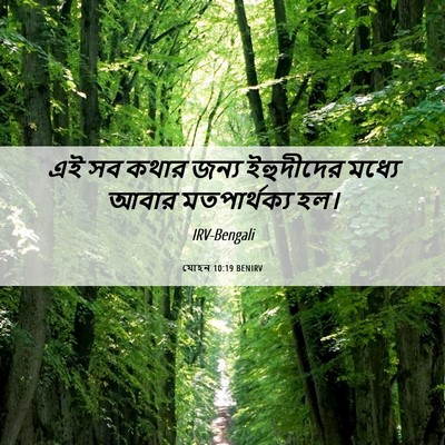 Picture 06 - যোহন 10:19 BENIRV - এই সব কথার জন্য - Bible Verse Picture