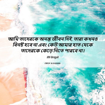 Picture 06 - যোহন 10:28 BENIRV - আমি তাদেরকে অনন্ত - Bible Verse Picture