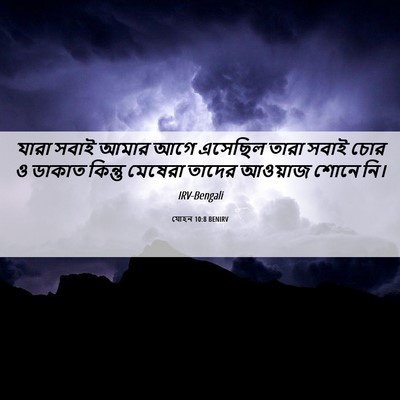 Picture 06 - যোহন 10:8 BENIRV - যারা সবাই আমার আগে - Bible Verse Picture