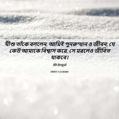 Picture 06 - যোহন 11:25 BENIRV - যীশু তাঁকে বললেন, - Bible Verse Picture