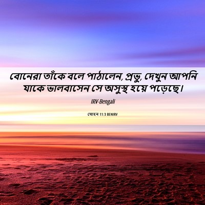 Picture 06 - যোহন 11:3 BENIRV - বোনেরা তাঁকে বলে - Bible Verse Picture
