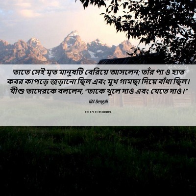 Picture 06 - যোহন 11:44 BENIRV - তাতে সেই মৃত - Bible Verse Picture