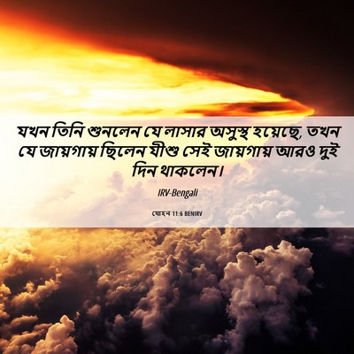 Picture 06 - যোহন 11:6 BENIRV - যখন তিনি শুনলেন যে - Bible Verse Picture