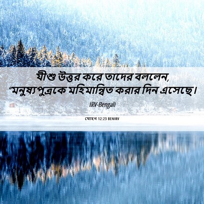 Picture 06 - যোহন 12:23 BENIRV - যীশু উত্তর করে - Bible Verse Picture