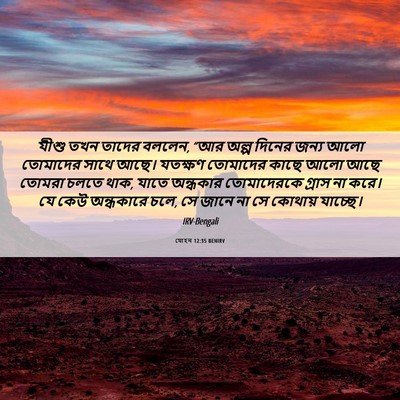 Picture 06 - যোহন 12:35 BENIRV - যীশু তখন তাদের - Bible Verse Picture
