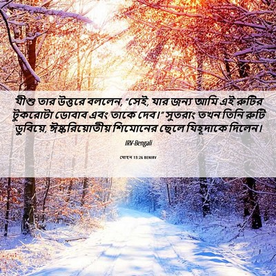 Picture 06 - যোহন 13:26 BENIRV - যীশু তার উত্তরে - Bible Verse Picture