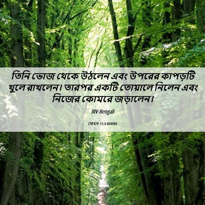Picture 06 - যোহন 13:4 BENIRV - তিনি ভোজ থেকে - Bible Verse Picture