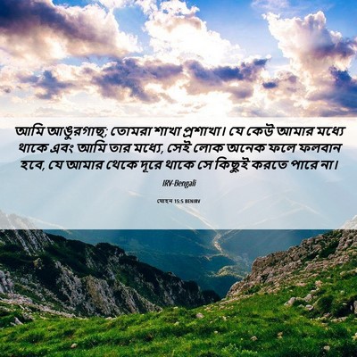 Picture 06 - যোহন 15:5 BENIRV - আমি আঙুরগাছ; তোমরা - Bible Verse Picture