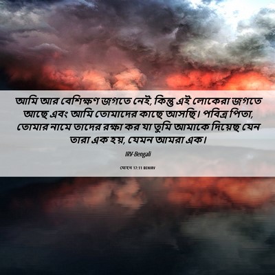 Picture 06 - যোহন 17:11 BENIRV - আমি আর বেশিক্ষণ - Bible Verse Picture