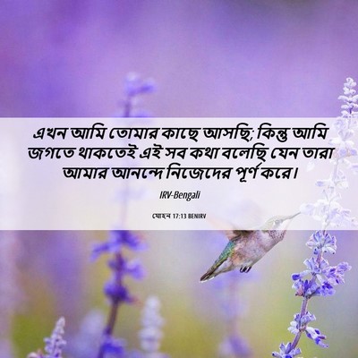 Picture 06 - যোহন 17:13 BENIRV - এখন আমি তোমার কাছে - Bible Verse Picture