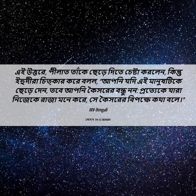 Picture 06 - যোহন 19:12 BENIRV - এই উত্তরে, পীলাত - Bible Verse Picture