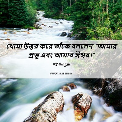 Picture 06 - যোহন 20:28 BENIRV - থোমা উত্তর করে - Bible Verse Picture