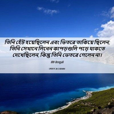 Picture 06 - যোহন 20:5 BENIRV - তিনি হেঁট - Bible Verse Picture