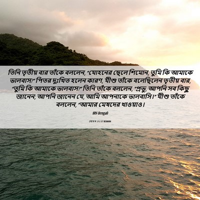 Picture 06 - যোহন 21:17 BENIRV - তিনি তৃতীয় বার - Bible Verse Picture