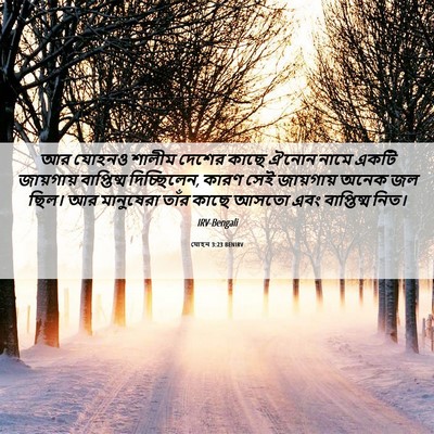 Picture 06 - যোহন 3:23 BENIRV - আর যোহনও শালীম - Bible Verse Picture