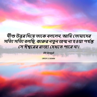 Picture 06 - যোহন 3:3 BENIRV - যীশু উত্তর দিয়ে - Bible Verse Picture