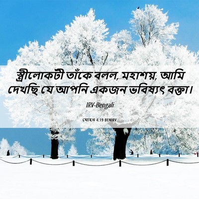 Picture 06 - যোহন 4:19 BENIRV - স্ত্রীলোকটী তাঁকে - Bible Verse Picture
