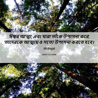 Picture 06 - যোহন 4:24 BENIRV - ঈশ্বর আত্মা; এবং - Bible Verse Picture