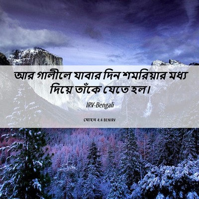 Picture 06 - যোহন 4:4 BENIRV - আর গালীলে যাবার - Bible Verse Picture