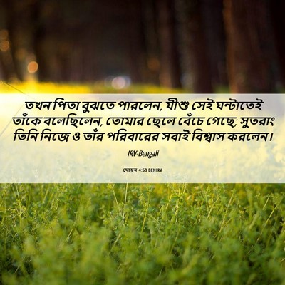 Picture 06 - যোহন 4:53 BENIRV - তখন পিতা বুঝতে - Bible Verse Picture
