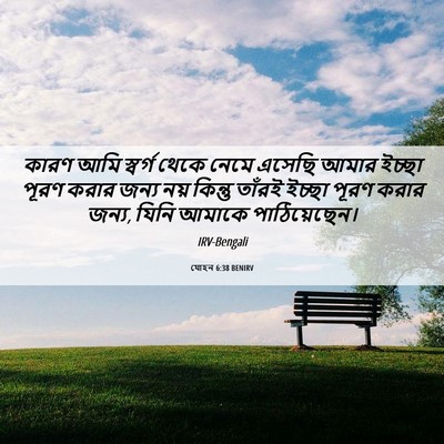Picture 06 - যোহন 6:38 BENIRV - কারণ আমি স্বর্গ - Bible Verse Picture