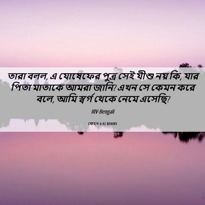 Picture 06 - যোহন 6:42 BENIRV - তারা বলল, এ যোষেফের - Bible Verse Picture