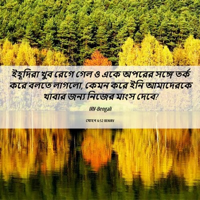 Picture 06 - যোহন 6:52 BENIRV - ইহূদিরা খুব রেগে - Bible Verse Picture