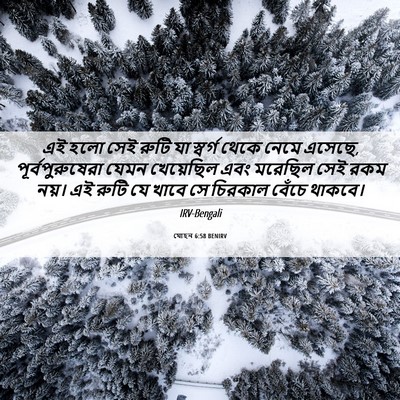 Picture 06 - যোহন 6:58 BENIRV - এই হলো সেই রুটি যা - Bible Verse Picture