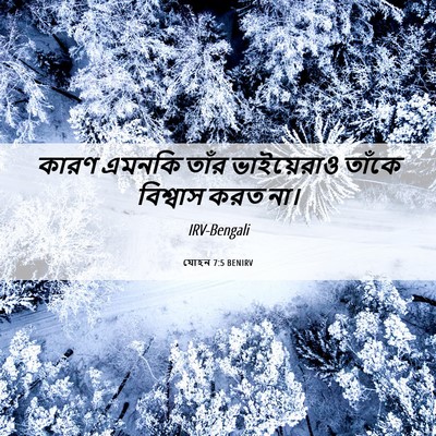 Picture 06 - যোহন 7:5 BENIRV - কারণ এমনকি তাঁর - Bible Verse Picture