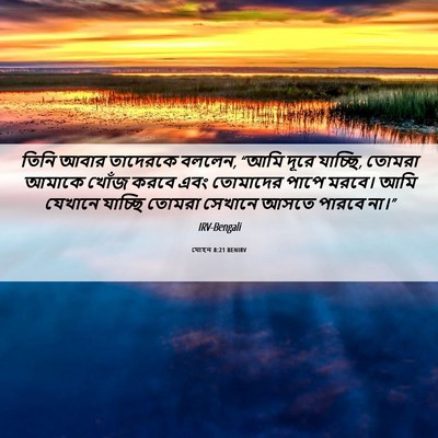 Picture 06 - যোহন 8:21 BENIRV - তিনি আবার তাদেরকে - Bible Verse Picture
