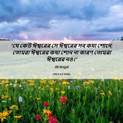 Picture 06 - যোহন 8:47 BENIRV - “যে কেউ ঈশ্বরের সে - Bible Verse Picture