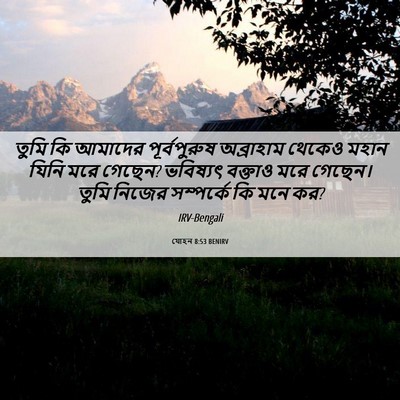 Picture 06 - যোহন 8:53 BENIRV - তুমি কি আমাদের - Bible Verse Picture
