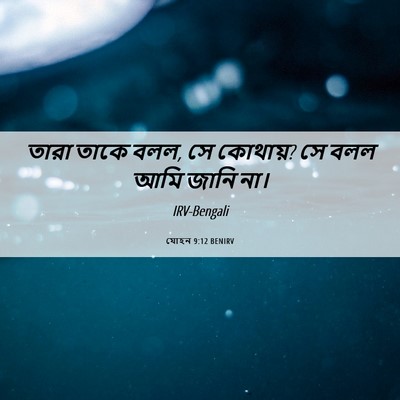 Picture 06 - যোহন 9:12 BENIRV - তারা তাকে বলল, সে - Bible Verse Picture