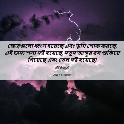 Picture 06 - যোৱেল 1:10 BENIRV - ক্ষেত্রগুলো ধ্বংস - Bible Verse Picture