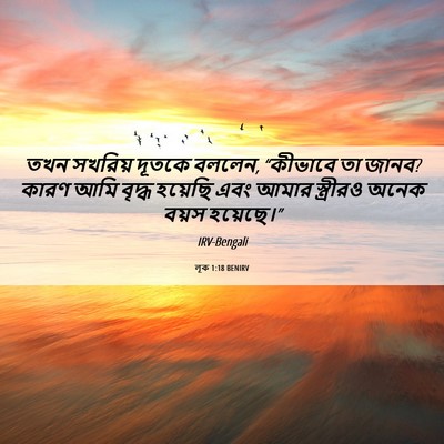Picture 06 - লূক 1:18 BENIRV - তখন সখরিয় দূতকে - Bible Verse Picture