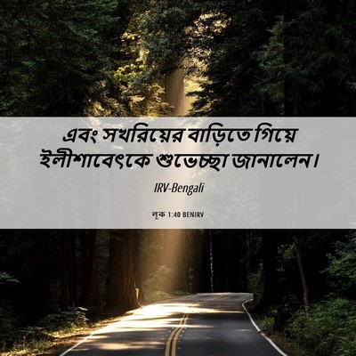 Picture 06 - লূক 1:40 BENIRV - এবং সখরিয়ের - Bible Verse Picture