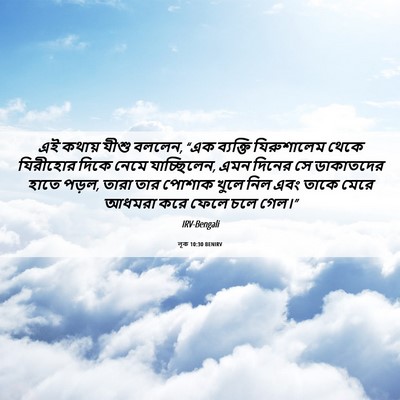Picture 06 - লূক 10:30 BENIRV - এই কথায় যীশু - Bible Verse Picture