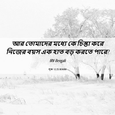 Picture 06 - লূক 12:25 BENIRV - আর তোমাদের মধ্যে - Bible Verse Picture