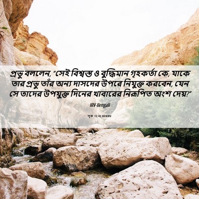Picture 06 - লূক 12:42 BENIRV - প্রভু বললেন, “সেই - Bible Verse Picture