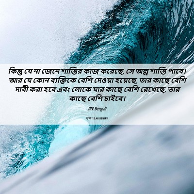 Picture 06 - লূক 12:48 BENIRV - কিন্তু যে না জেনে - Bible Verse Picture