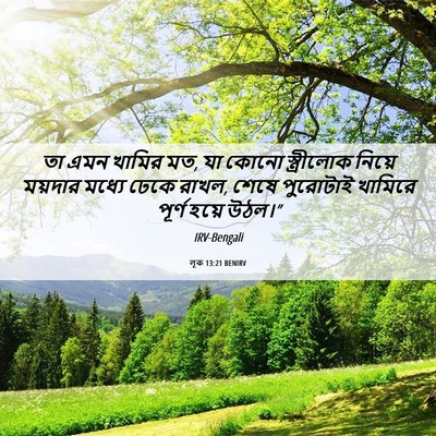 Picture 06 - লূক 13:21 BENIRV - তা এমন খামির মত, যা - Bible Verse Picture
