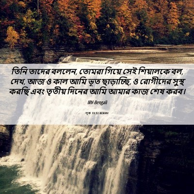 Picture 06 - লূক 13:32 BENIRV - তিনি তাদের বললেন, - Bible Verse Picture