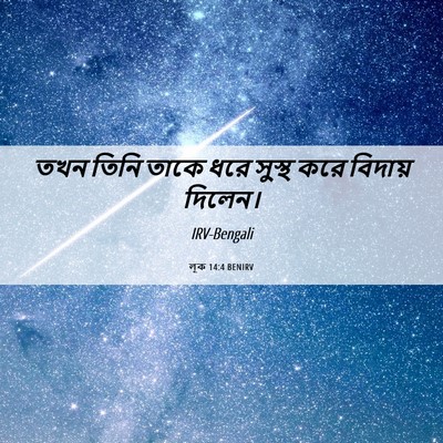Picture 06 - লূক 14:4 BENIRV - তখন তিনি তাকে ধরে - Bible Verse Picture