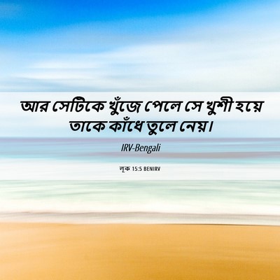 Picture 06 - লূক 15:5 BENIRV - আর সেটিকে খুঁজে - Bible Verse Picture