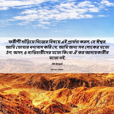 Picture 06 - লূক 18:11 BENIRV - ফরীশী দাঁড়িয়ে - Bible Verse Picture